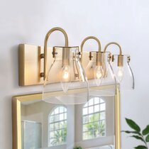 Brushed gold deals vanity lights